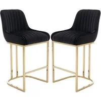 WAHSON OFFICE CHAIRS Barhocker Samt 2/4er Set Küchenhocker mit Lehne