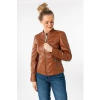 Mauritius Lederjacke MWKeili mit Stehkragen & Drucker
