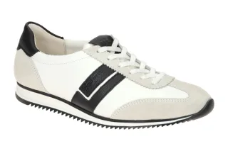 Paul Green 5453-01 Damen Sneaker Classic in milk/white/black Velourleder + Gl...