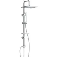 welltime Stangenbrause-Set LINA, Höhe 105 cm, 1 Strahlart(en), Überkopfbrause mit Seifenablage, 20 cm Kantenlänge.