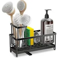 Refined Living Küchenorganizer-Set Küchen Spülbecken Organizer, Sink Caddy Organizer, Schwammhalter, (Aufbewahrung Spülutensilien mit Auto-Abfluss und 360° Drehbarem Auslauf Für Handtüchern, Aufbewahrung für die Arbeitsplatte, Spülbürsten Halter,Spül