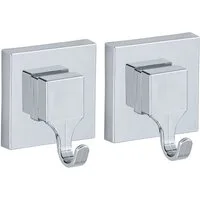 WENKO Handtuchhaken Wenko Vacuum-Loc Wandhaken Quadro 2er Set, Befestigung ohne Bohren