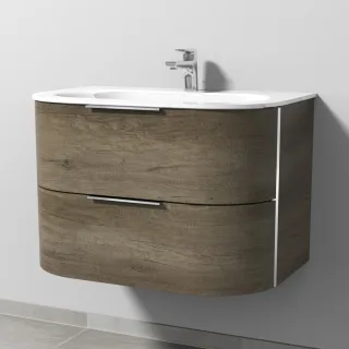 Sanipa 4balance Glas-Set mit 2 Auszügen, Eiche-Nebraska, DG20237 DG20237