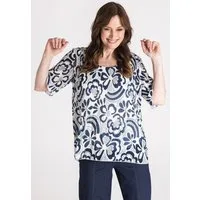 FRANK WALDER Klassische Bluse mit Plissee-Optik