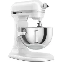 KitchenAid Küchenmaschine 5KSM55SXXEWH, 375 W, 5,2 l Schüssel, Ganzmetallgehäuse, Metallgetriebe und Wärmeschutz