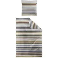 Irisette Bettwäsche Irisette Mako Satin Bettwäsche Wave 8690-80 Streifen natur 135x200, Mako Satin, 2 teilig, Verdeckter Qualitäts-Reißverschluss