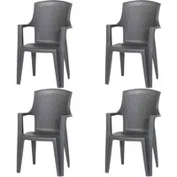 Progarden Gartensessel Eden (Set, 4-St., 4x Stapelsessel, OTTOs Choice), Stapelsessel, anthrazit Vollkunststoff, Monoblock