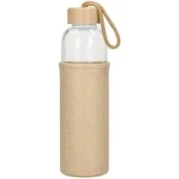 elasto Trinkflasche 700 ml Glasflasche "Natural" Wasserflasche mit softer Hülle, Sportflasche, Für Unterwegs, Bottle, Schule und Arbeit, Hülle