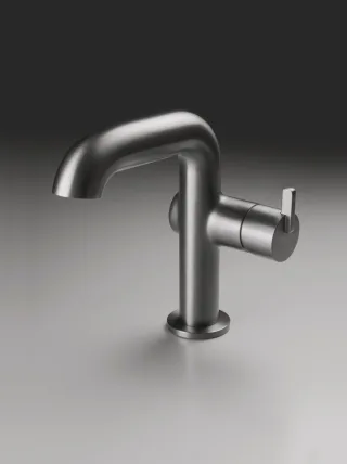 Neuesbad Serie 600 Waschtischarmatur mit geradem Auslauf ohne Ablaufgarnitur, Oberfläche: Titanium NB1BQS_D24M1