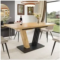 i@home Esstisch Ausziehtisch 120/160 x 80 x 76 cm (Modernes Design für kleine Räume), Holzoptik