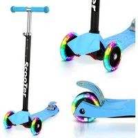 Clanmacy Scooter Kinderroller Tretroller LED-Räder bis 50 kg Höhenverstellbar