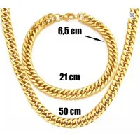 Ware aus aller Welt Edelstahlketten-Set Panzerkette + Armband versch. Längen Edelstahl Halskette Armband