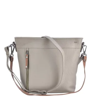Schultertasche Leder 31x26cm "Fleur" grau Berba 125-993