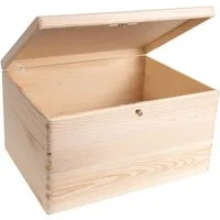 Creative Deco Holzkiste mit Deckel und Schlüssel