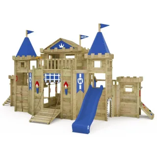 Abenteuerspielturm Castle für Kinder mit Kletterturm - Massivholz Garten Spielplatz inkl. Rutsche und 10 Anker - Langlebiger Spielspaß von Wickey