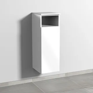 Sanipa 3way Mittelschrank mit 1 Tür und 1 offenem Fach, Weiß-Glanz, SF13178 SF13178