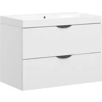 welltime Waschtisch FLOW STRIPE mit Waschbecken, Breite 60 oder 80cm, modernes Design, Schrank mit 2 Schubladen, Soft-Close-Function, in 2 Breiten erhältlich