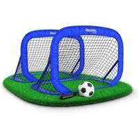 Racetex Fußballtor Racetex Fussballtore Garten Kinder 2er Set verstärkte Glasfaserstangen (2x Fussballtore mit Tragetasche, Ball, Pumpe und Erdanker), ⚽ UNSERE EMPFEHLUNG ⚽