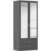 rauch Kleiderschrank Schrank Garderobe Ankleide GAMMA Breiten 91/136/181/226/271/315/360 cm (in 3 Ausstattungen BASIC/CLASSIC/PREMIUM (inkl. SOFT-CLOSE-Funktion) verschiedene Griff-Varianten, mit Spiegel TOPSELLER MADE IN GERMANY
