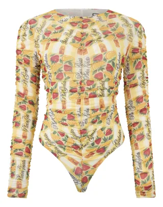 Wrinkled Tulle Bodysuit Gelato