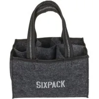 Out of the Blue Tragetasche Flaschenträger anthrazit 6 Flaschen SIXPACK Filztasche Bier, persönliche Geschenkidee