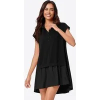 Imily Bela Sweatkleid Damen Freizeit Minikleid (Packung, 1-tlg., 1per-Pack) V-Ausschnitt