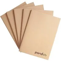 pandoo Notizheft 5 Notizhefte aus 100% Bambuszellstoff, A4 und A5 Format
