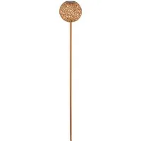 Dehner LED Solarleuchte Solarstab Kugelleuchte Lagos, warmweiß, Ø 16 cm, Höhe 120 cm, Warmweiß, Dekostab in Rostoptik, wetterfest, solarbetrieben