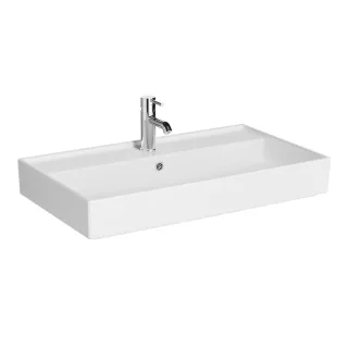 VitrA ArchiPlan Waschtisch 80 x 46 cm rechteckig wandgebunden mit Hahnloch,7415B403-0001 7415B403-0001