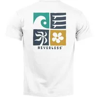 Neverless Print-Shirt Herren T-Shirt Backprint Surfing Welle Meer Icon Printshirt Grafik mit Print