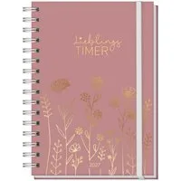 Häfft Taschenkalender Lieblings-Timer 2026/2027 17 Monate [Fine Flowers Rosé] EM