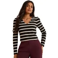 Love & Roses Langarmbluse Love & Roses Jersey-Shirt mit Bogenkanten, Regular (1-tlg)