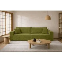 Kaiser Möbel Schlafsofa Sofa mit Schlaffunktion und Bettkasten Cordstoff Poso, BEST SCORNER, Für täglichen Schlaf geeignet