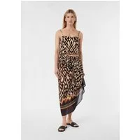 comma Poncho Tuch Pareo aus Baumwollmix mit All-over-Print