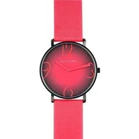 Rolf Cremer Quarzuhr Rolf Cremer Uhr Flat 44 V 504850 Textilband, Edelstahl, rot, (1-tlg)