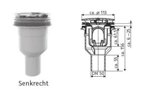 HSK Ersatzteile Ablauf für Duschbodenelement mit RenoDeco-Oberfläche und Punktablauf, senkrecht, D20 D2065