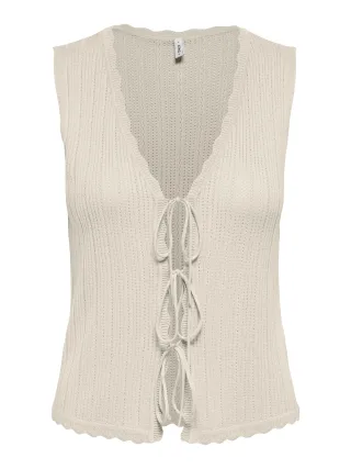 ONLY - ONLARONA SL VNECK STRUCTURE VEST CC KNT Birch - Gr. - L