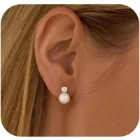 LuxusKollektion Perlenohrringe Ohrstecker Süßwasserperlen Silber 925 Damen Braut 5mm B-Silber