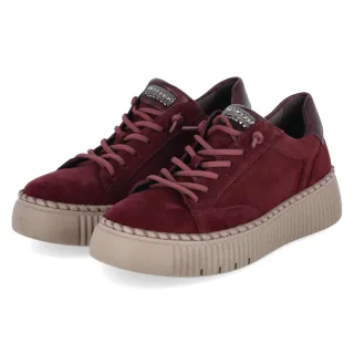 Gabor Low Sneaker  Rot - Gr. 37 -  Leder und Textil