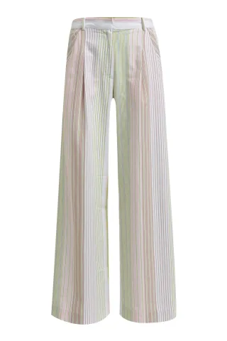 Smith&Soul - Multicolored Striped Pants spring green print - Gr. - M