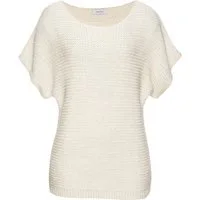 LASCANA Kurzarmpullover in luftigem Ajourstrick, leichter Sommerpullover, Metallic-Effekt