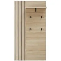 Innostyle Garderobenpaneel PISA, Riva Eiche Dekor, 1 Kleiderstange, 4 Haken, mit Hutablage, B 70 x H 175 x T 30 cm