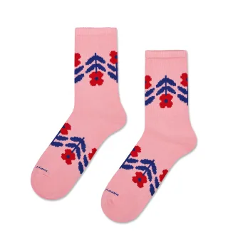 happy socks - Flower Border Sneaker Sock Rosa - Gr. - 38