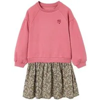 vertbaudet Minikleid Mädchen Kleid mit Materialmix