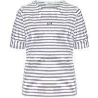 bianca Kurzarmshirt DINIA in modernem Ringeldessin in Trendfarbe