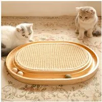 CheerPals Kratzbrett 2-in-1 Sisal aus massivem Kiefernholz mit Katzenminzekugeln, (1-tlg)