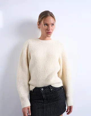 topshop - TSCAMI LS PULLOVER Ivory Cream - Gr. - L