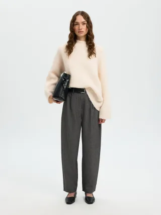 SELECTED WOMEN - SLWGABRIELLA LS KNIT NEW O-NECK NOOS Birch - Gr. - XS
