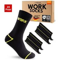 sockenkauf24 Arbeitssocken Herren 10 Paar WORK Socken Arbeitssocken (20-Paar) Verstärkter Fersen- und Zehenbereich, gepolsterte Sohle