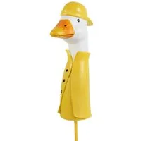 colourliving Tierfigur Gans im Regenmantel Gänsehals Gänsekopf Gartenstecker 33cm (1 St), als humorvolles Highlight in Ihrem Garten oder Terrasse